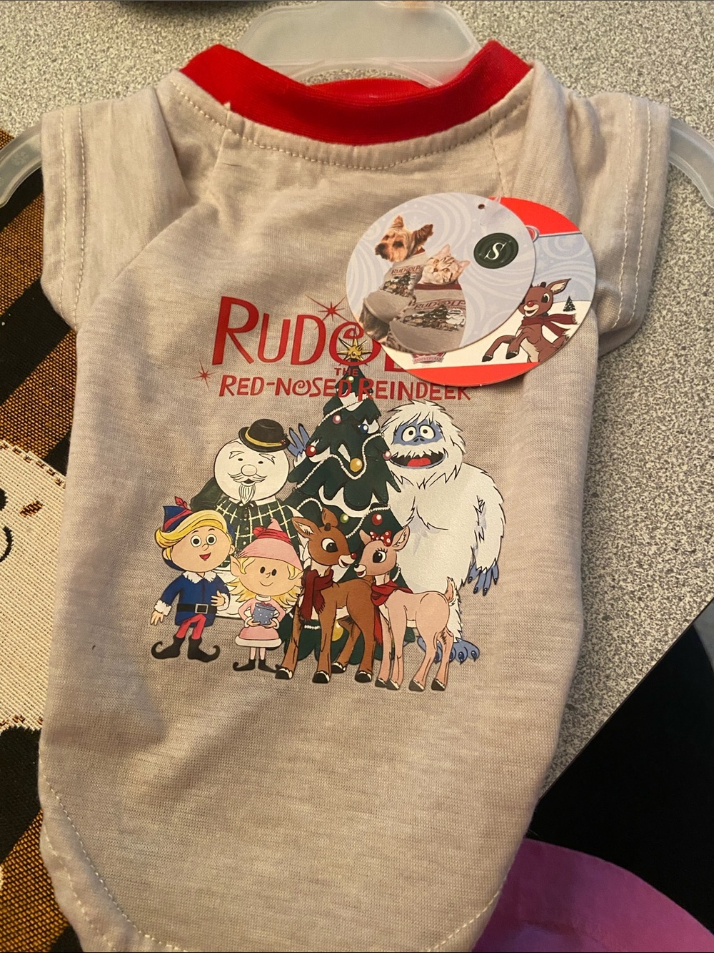 Rudolph Red-Nosed Reindeer One-Piece - Cream with Red Trim pet